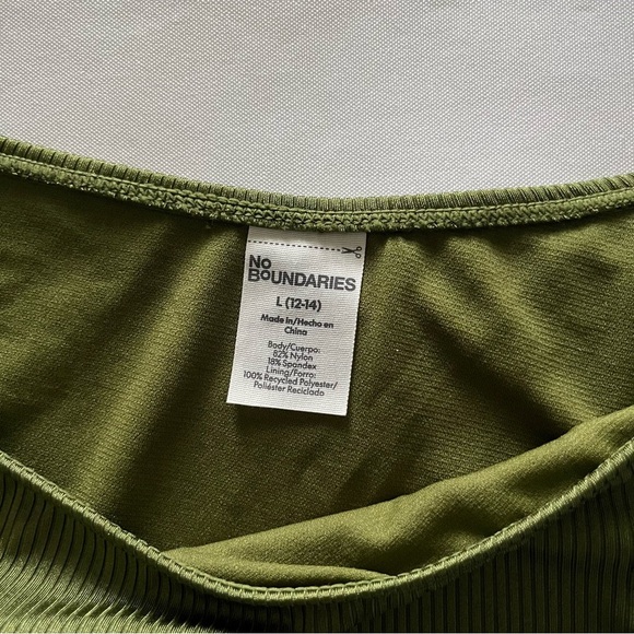 No Boundaries PQD Cheeky High Leg Ribbed Naples Green Swim Bottoms L 12-14 NWT - Picture 7 of 13